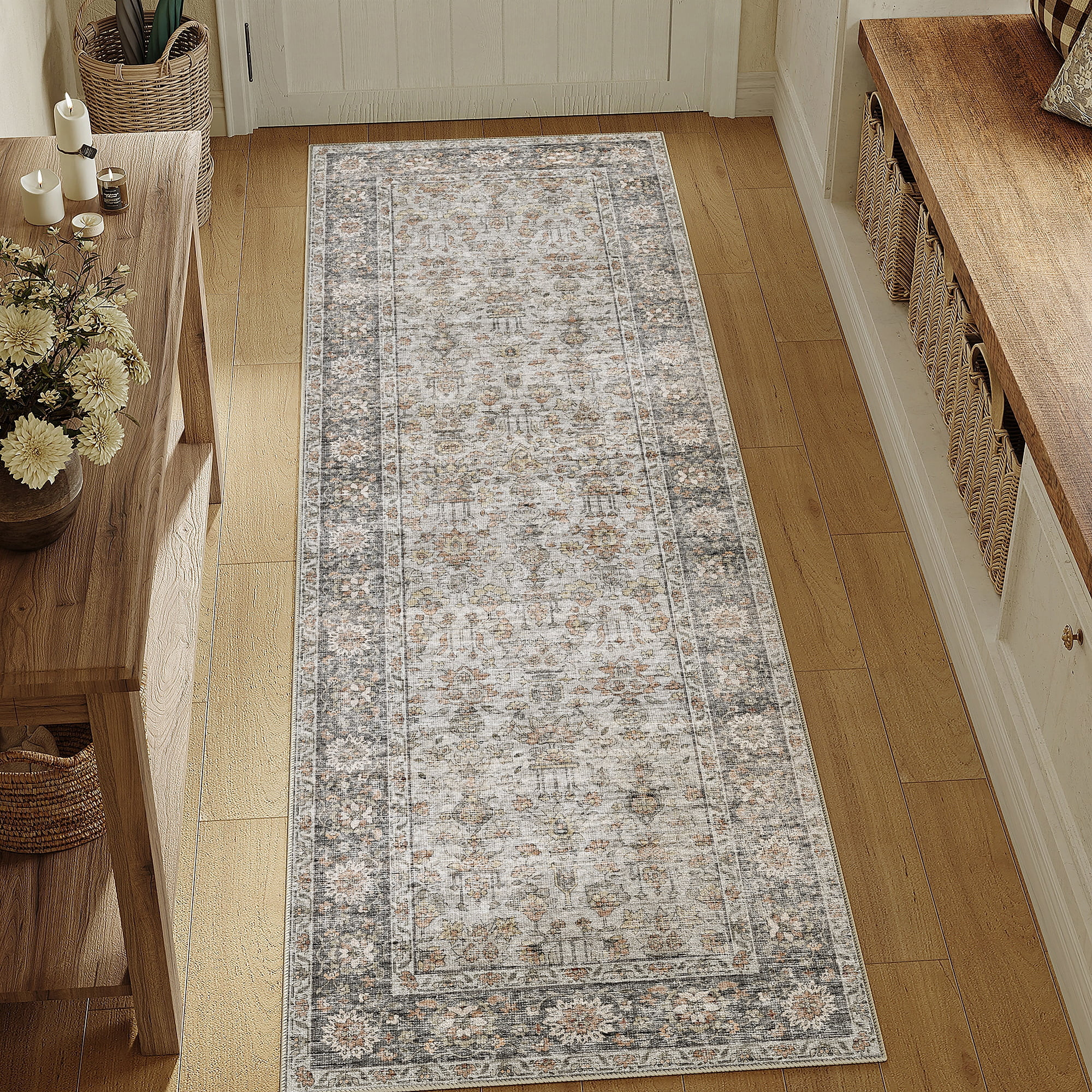 BERTHMEER 2'x8' Washable Runner Rugs for Hallway Bathroom Bedroom Entryway Kitchen Non Slip Vinta... | Walmart (US)
