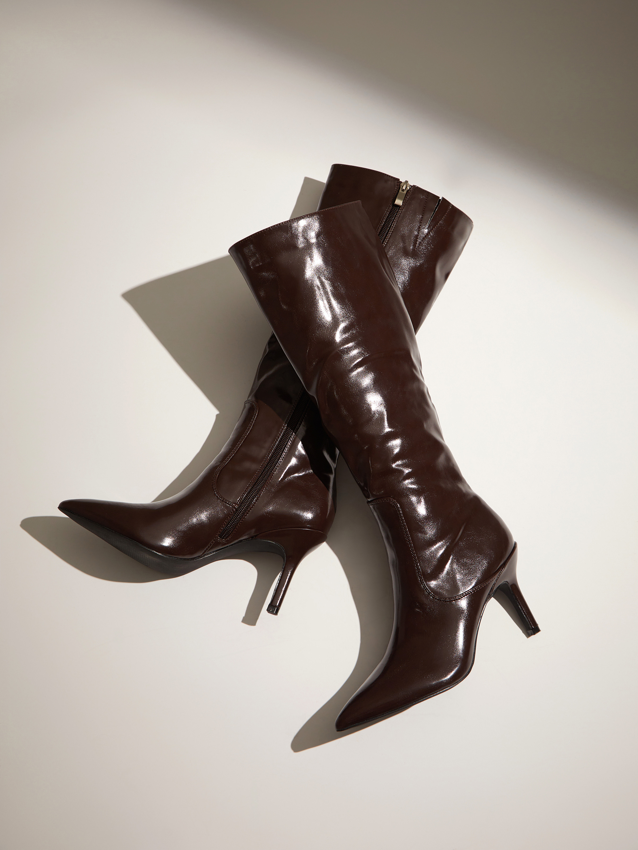 City Chic Holiday Dress POINTED TOE STILETTO KNEE HIGH BOOTS For Work | Cider