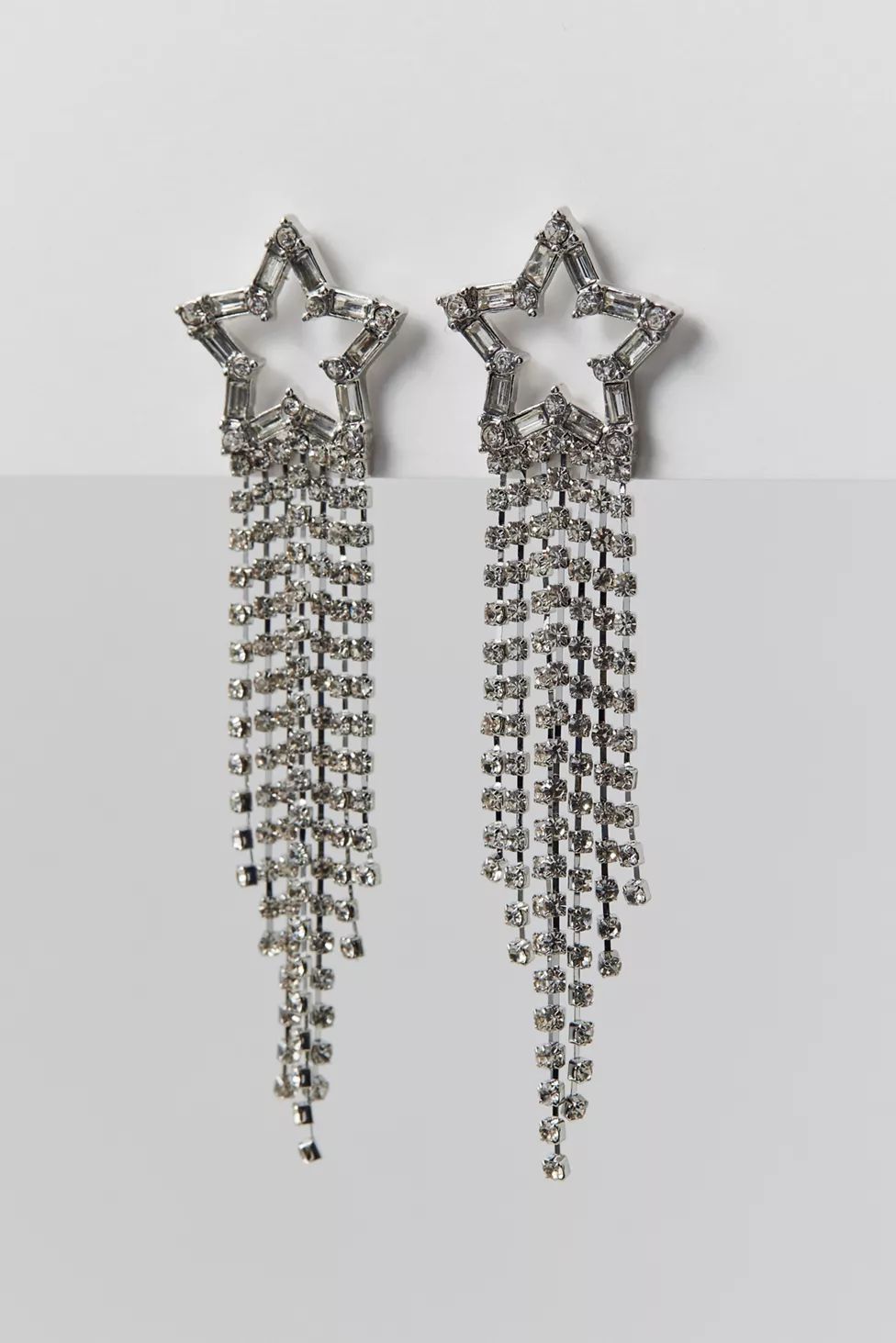 Rhinestone Star Fringe Drop Earring | Urban Outfitters (US and RoW)