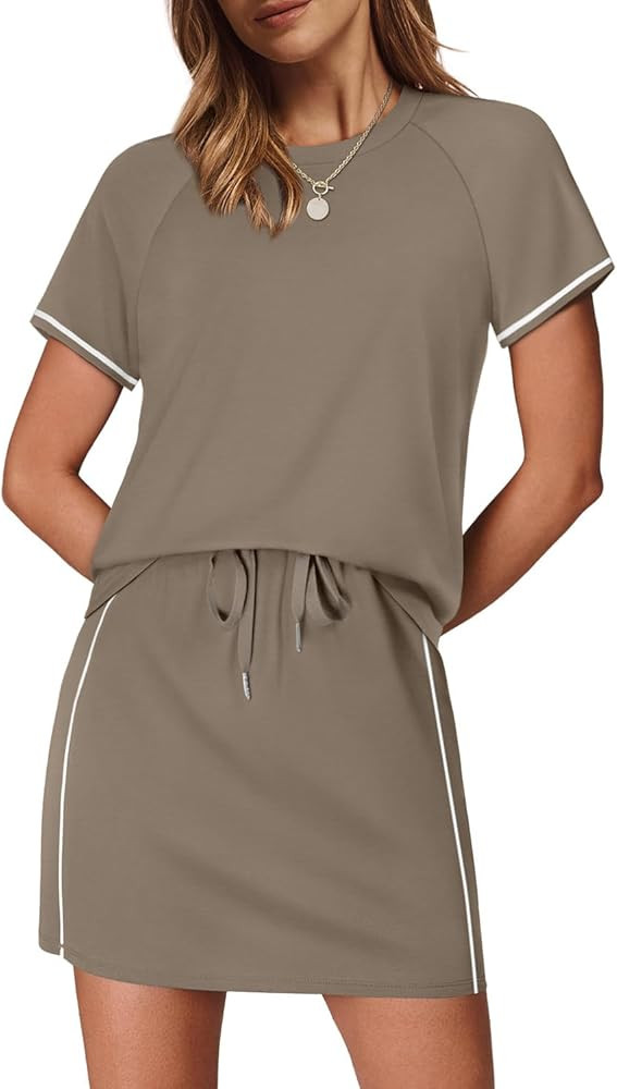 Sampeel 2 Piece Sets for Women Skirt Sets Summer Outfits Womens Clothing Set Travel Workout Skort... | Amazon (US)