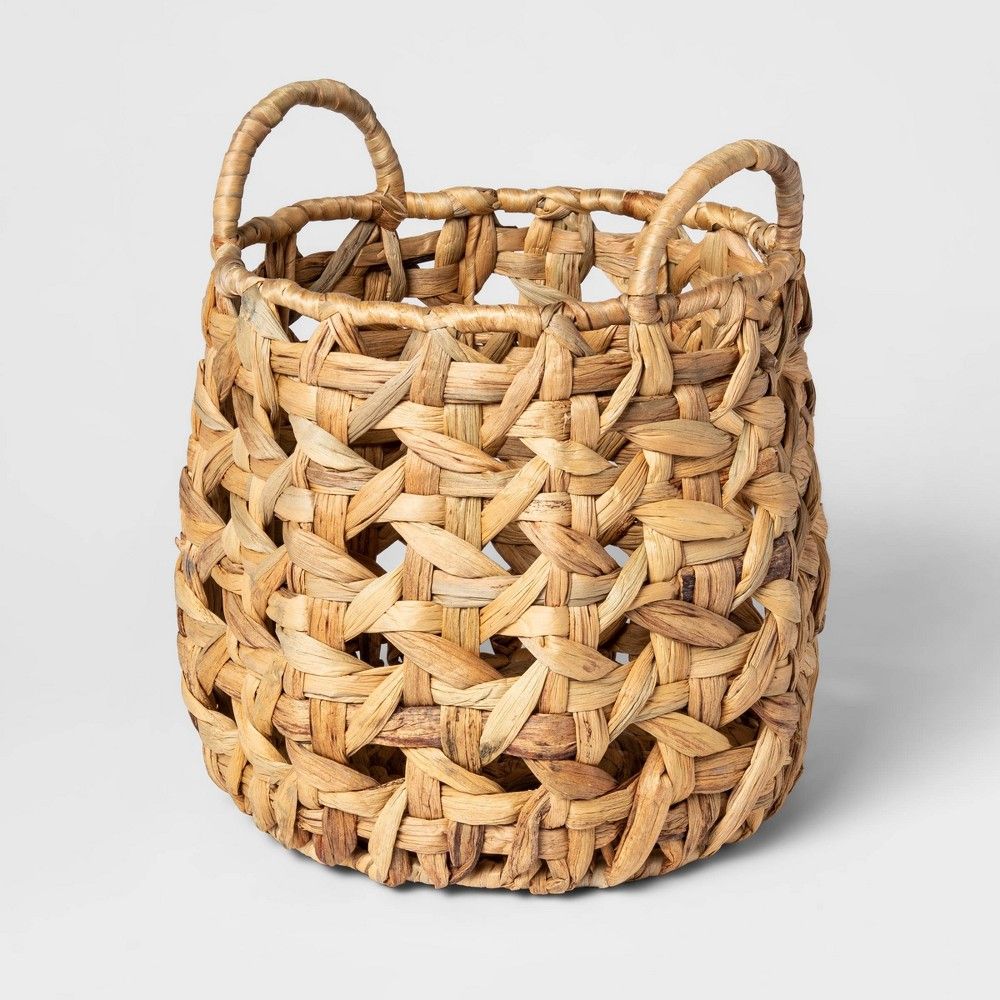 Decorative Cane Pattern 8 Sided Open Weave Basket Natural - Threshold | Target