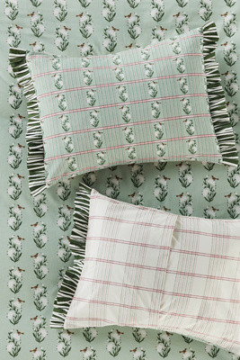 Zelda Cotton Floral Stripe Ruffle Printed Shams, Set of 2 | Anthropologie (US)