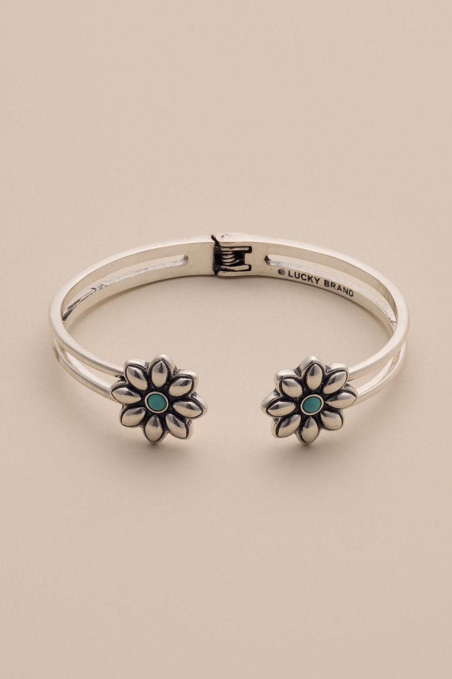 TURQ DAISY HINGE CUFF BRACELET | Lucky Brand