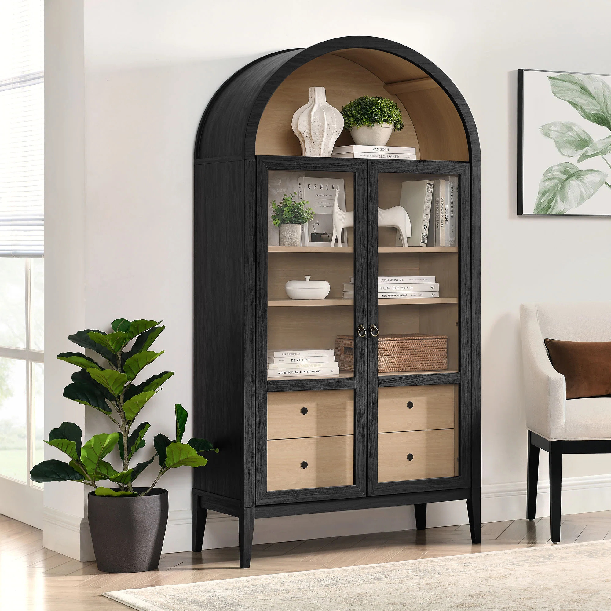 Nolan 74" Tall Arched Storage Display Cabinet | Wayfair North America