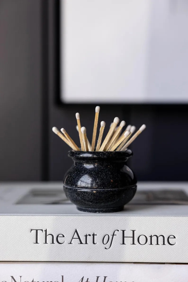 Black Marble Match Holder - Etsy | Etsy (US)