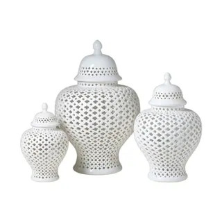 Handmade Medium Lattice Ginger Decorative Jar with Lid | Bed Bath & Beyond