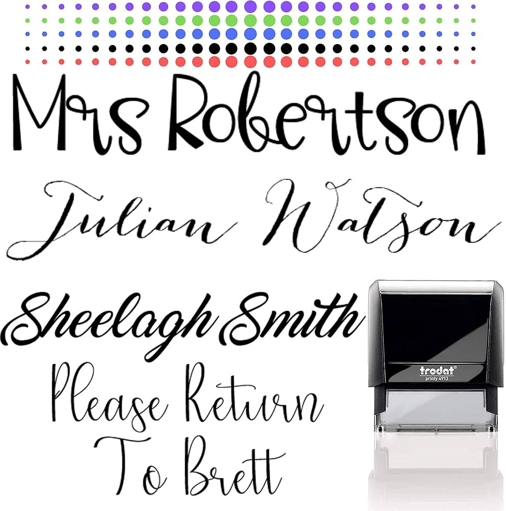 Signature Stamp Customizable Custom Personalized Name Self Inking Rubber Wood Stamp Stamp Signatu... | Amazon (US)