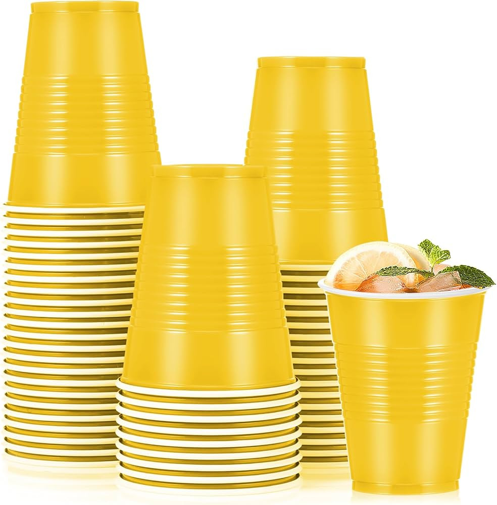 Uiifan 50 Pieces 9 oz Plastic Cups Disposable Drinking Cups Bulk Colored Water Cups for Beverage ... | Amazon (US)