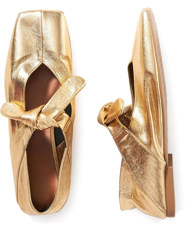 Silver Bow Ballet Flats Shoes for Women Bow Tie Slip On Mary Jane Flats Square Toe Casual Dress B... | Amazon (US)