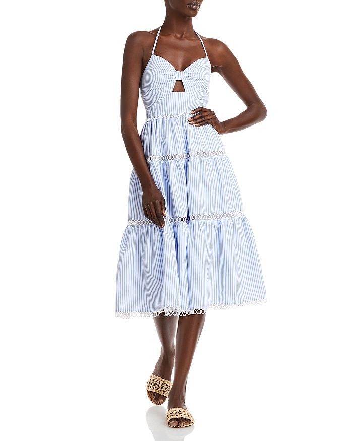 Striped Halter Cutout Dress - 100% Exclusive | Bloomingdale's (US)