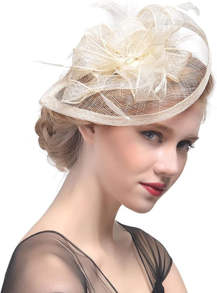 Vintage Fascinators for Women with Feather Fascinator Headband Wedding Hair Clip Tea Party Hat fo... | Amazon (US)
