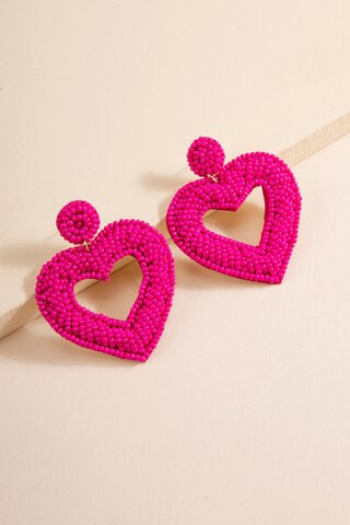 Jodey Beaded Heart Drop Earrings | Francesca's