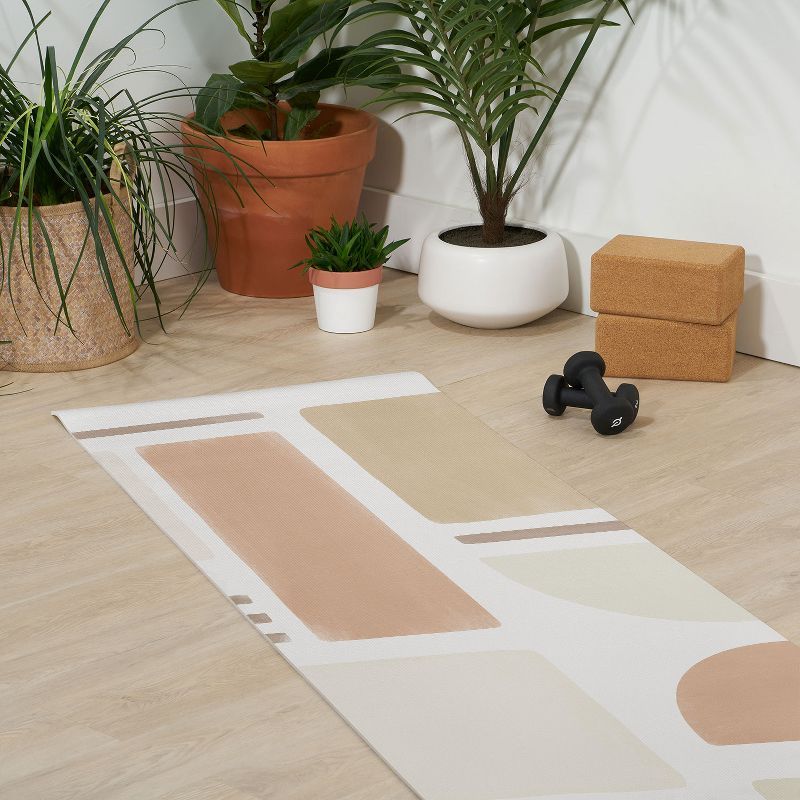 Bohomadic.Studio Geometric Shapes in Creme and Soft Pink (6mm) 24" x 70" Yoga Mat - Society6 | Target
