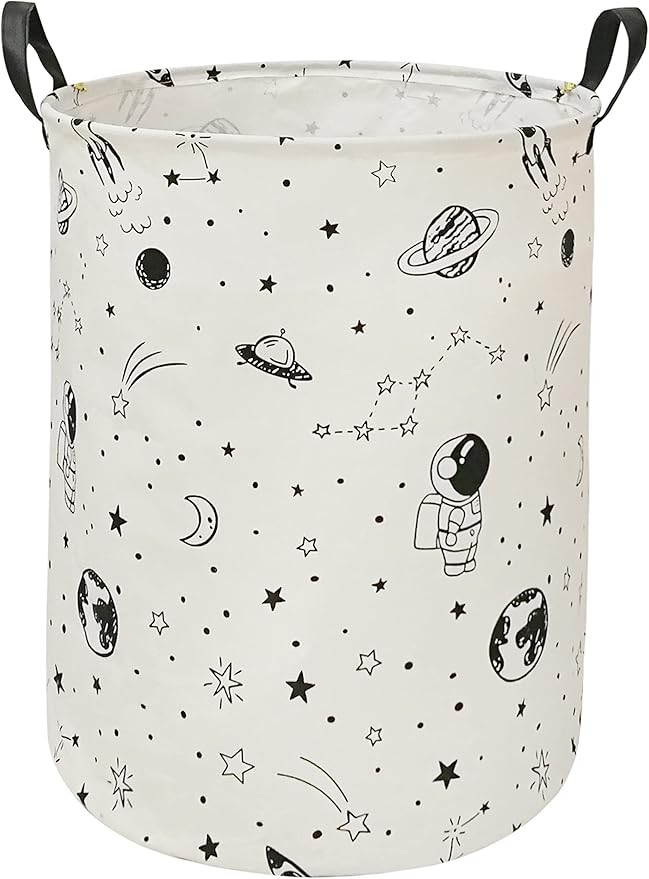 19.7 Inch Round Astronaut Pattern Laundry Clothes Hamper Laundry Basket with Handles,Storage Orga... | Amazon (US)
