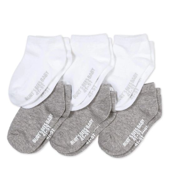 Solid Organic Cotton Toddler Ankle Socks 6 Pack - 2-3 Toddler | Burts Bees Baby