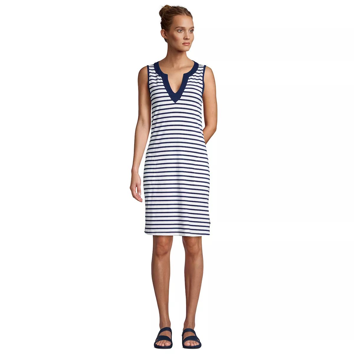 Women's Lands' End Splitneck Swim Cover-Up Dress | Kohl's