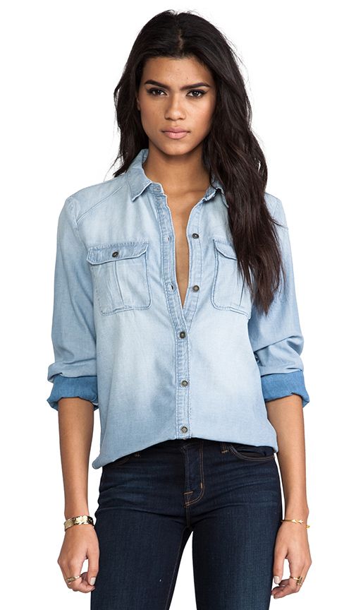 Paige Denim Aria Shirt in Blue | Revolve Clothing (Global)