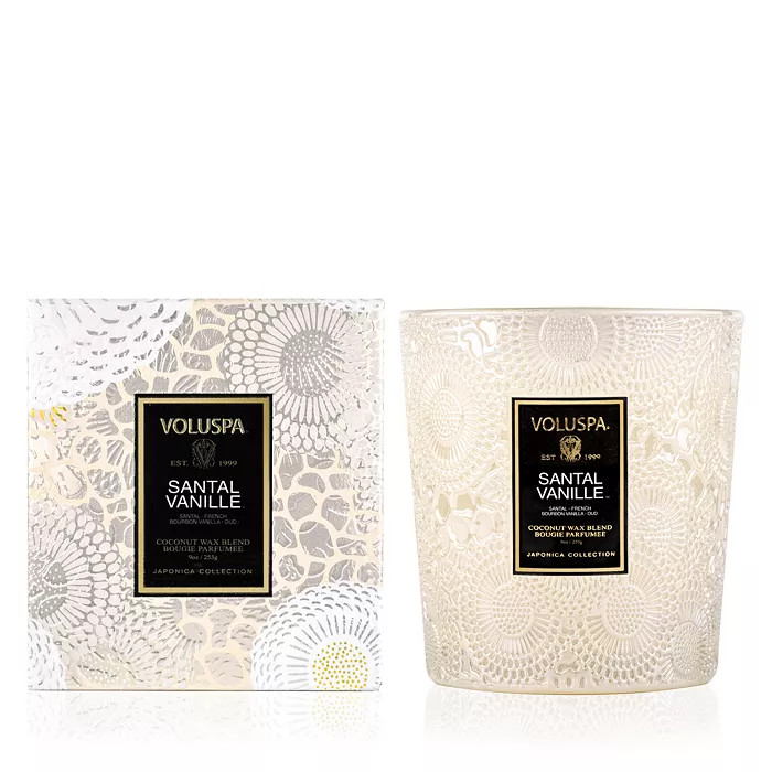 Voluspa Santal Vanille Embossed Glass Classic Candle Back to Results - Bloomingdale's | Bloomingdale's (US)
