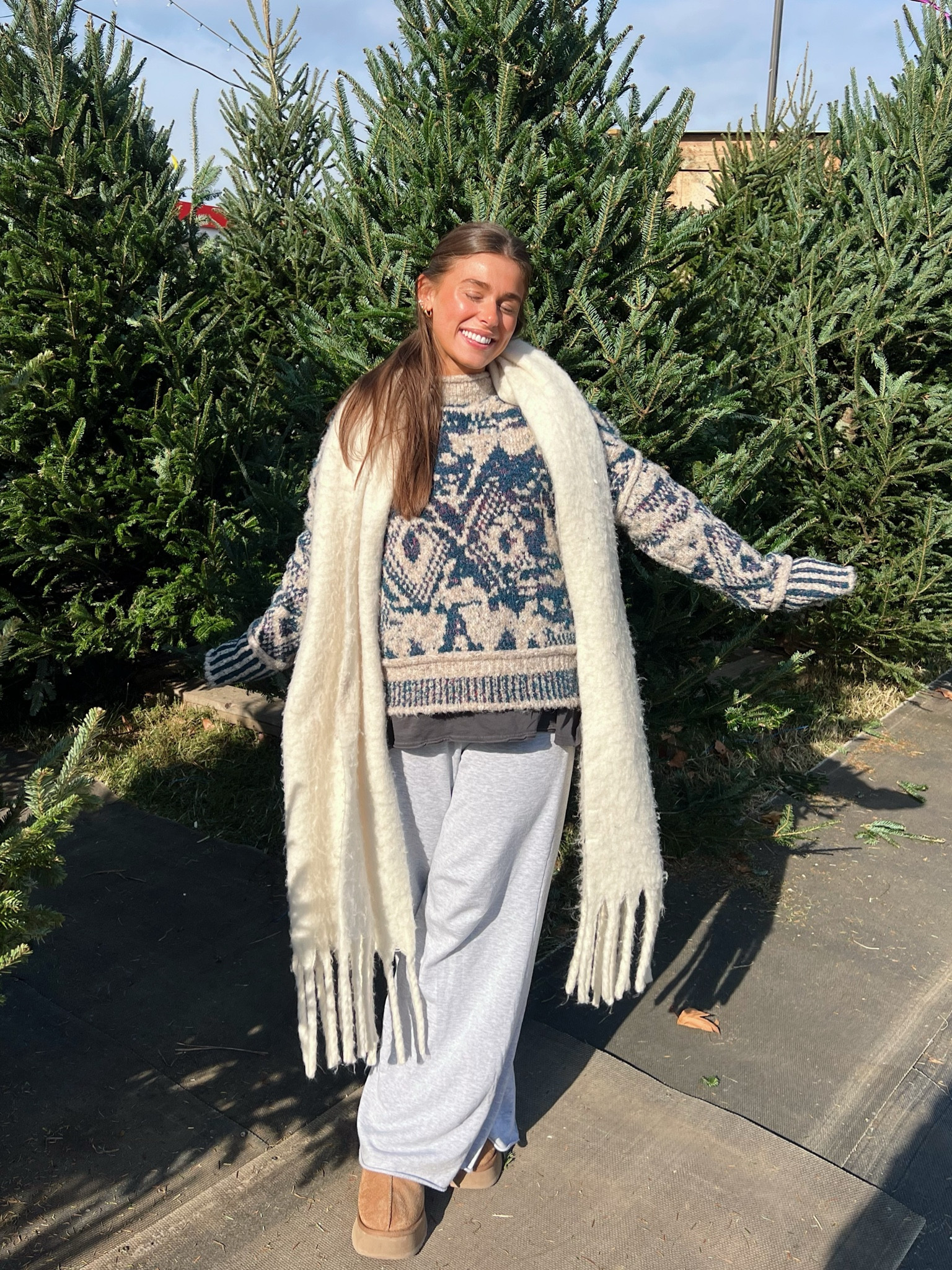 wearing XS in long sleeve, and XS S in sweats!! The sweater is anthro but sold out 😭 linking similar though ugh. Scarf is Zara!

#LTKSeasonal #LTKCyberWeek #LTKHoliday