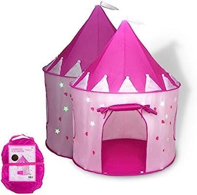 Foxprint Princess Castle Play Tent With Glow In The Dark Stars, Conveniently Folds In To A Carryi... | Amazon (US)