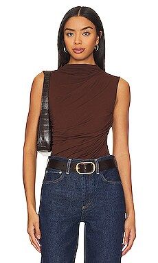 Enza Costa Sleeveless Twist Top in Saddle Brown from Revolve.com | Revolve Clothing (Global)