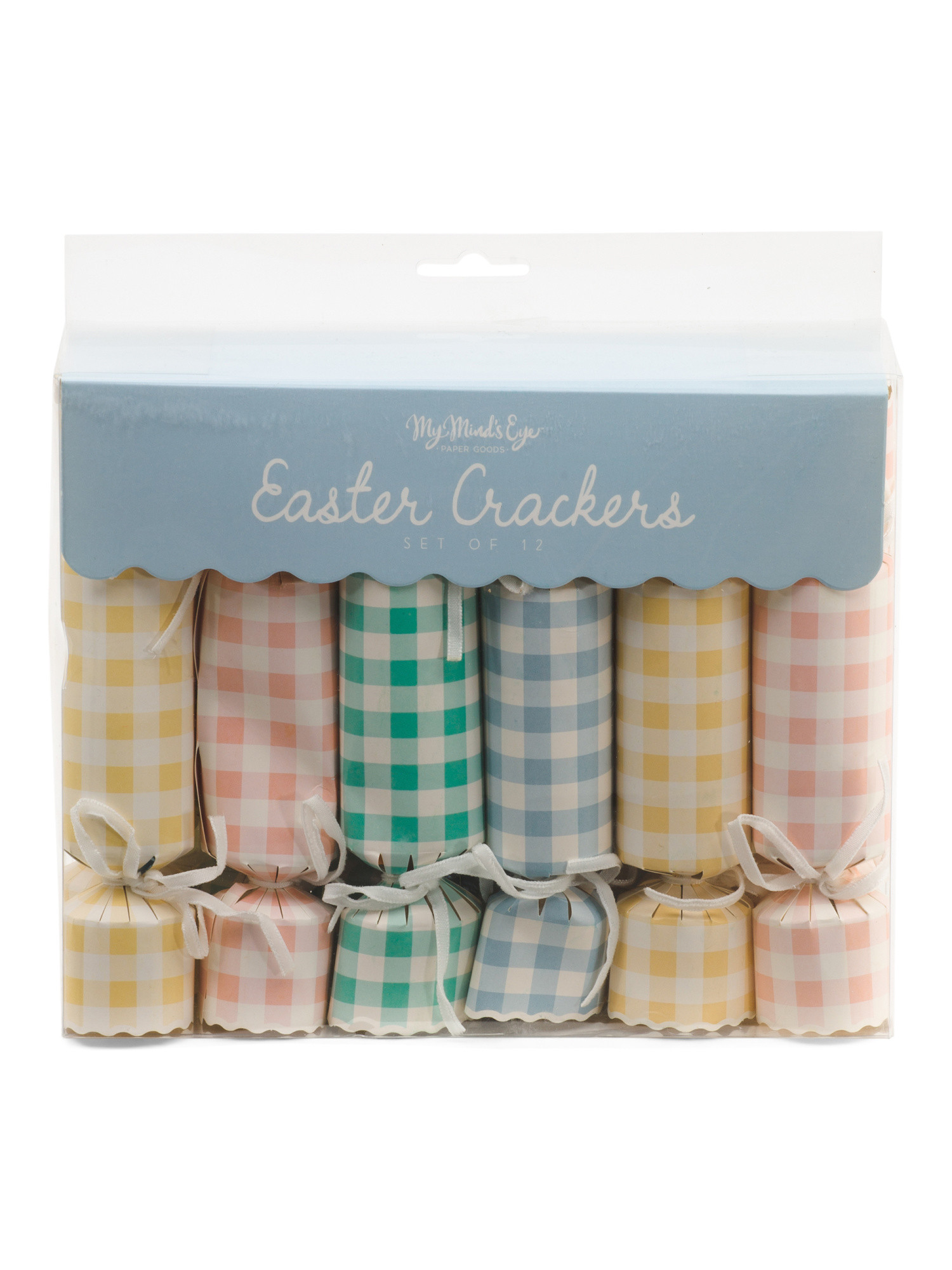 Set Of 12 Pastel Gingham Party Crackers | Office & Storage | Marshalls | Marshalls