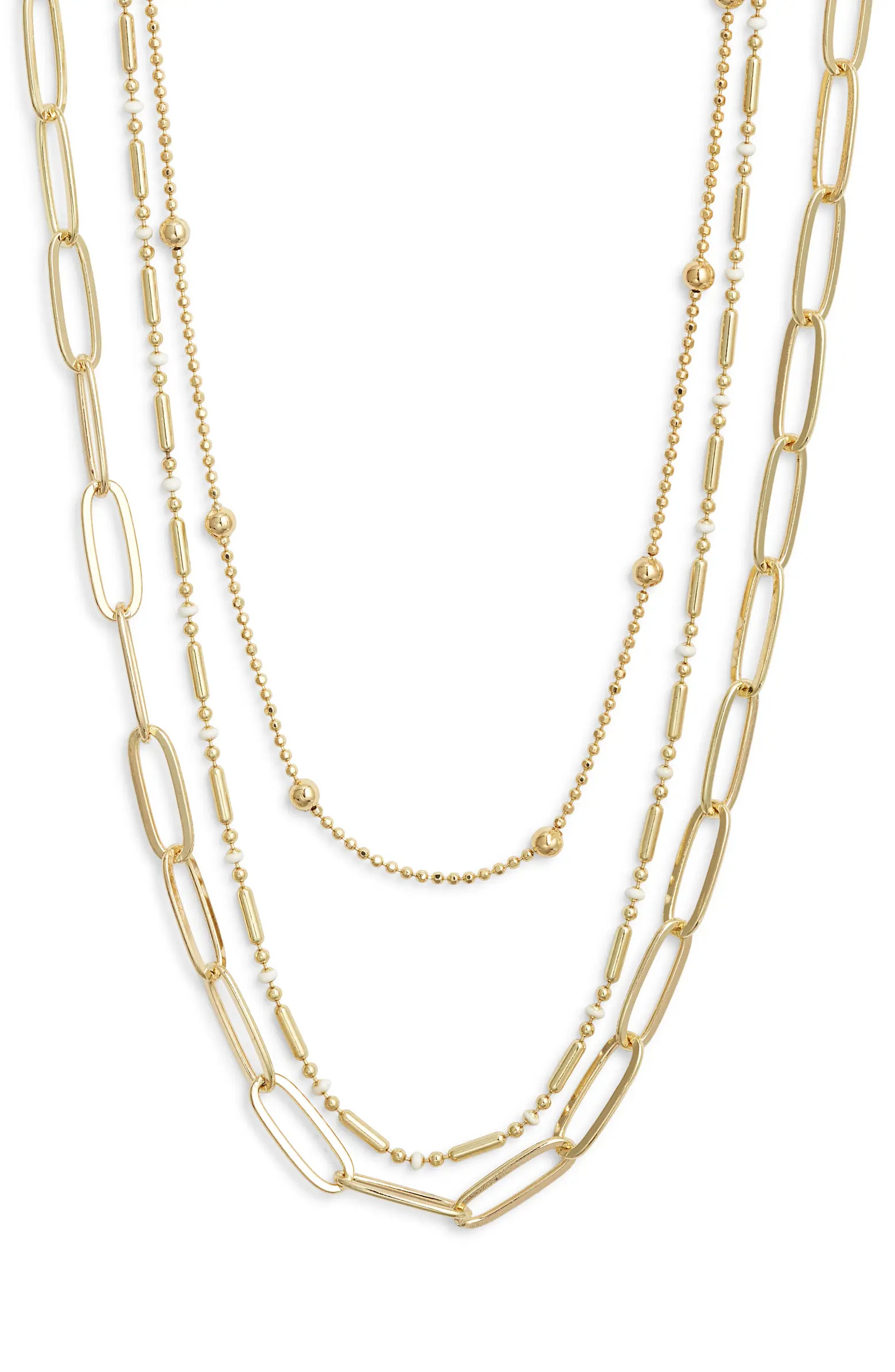 Set of 2 Enamel Dot Chain Layered Necklaces | Nordstrom