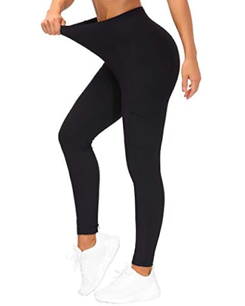 THE GYM PEOPLE Thick High Waist Yoga Pants with Pockets, Tummy Control Workout Running Yoga Leggi... | Amazon (US)