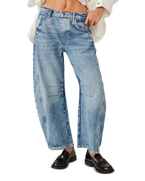 We The Free Good Luck Mid Rise Barrel Jeans in Ultra Light Beam | Bloomingdale's (US)