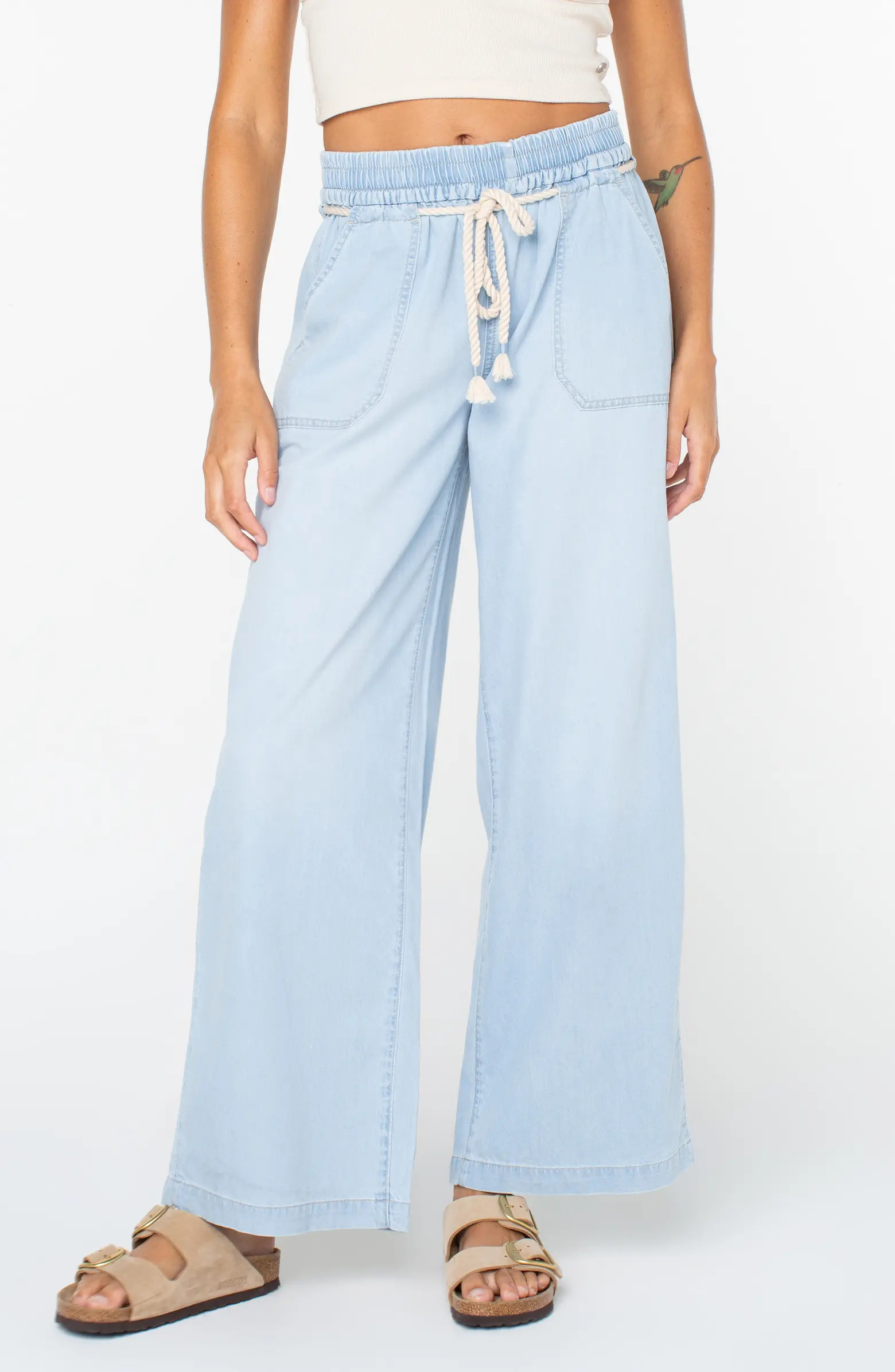 Paddle On Drawstring Denim PantsRoxy | Nordstrom