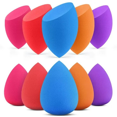 InnoGear Makeup Sponge 10 Pcs Makeup Sponges Blender Set Beauty Cosmetic Foundation Blending Applicator Puff Flawless for Liquid Cream Powder (Multi colored) C42 | Walmart (US)