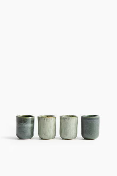 H & M - 4-pack Espresso Cups - Green | H&M (US + CA)