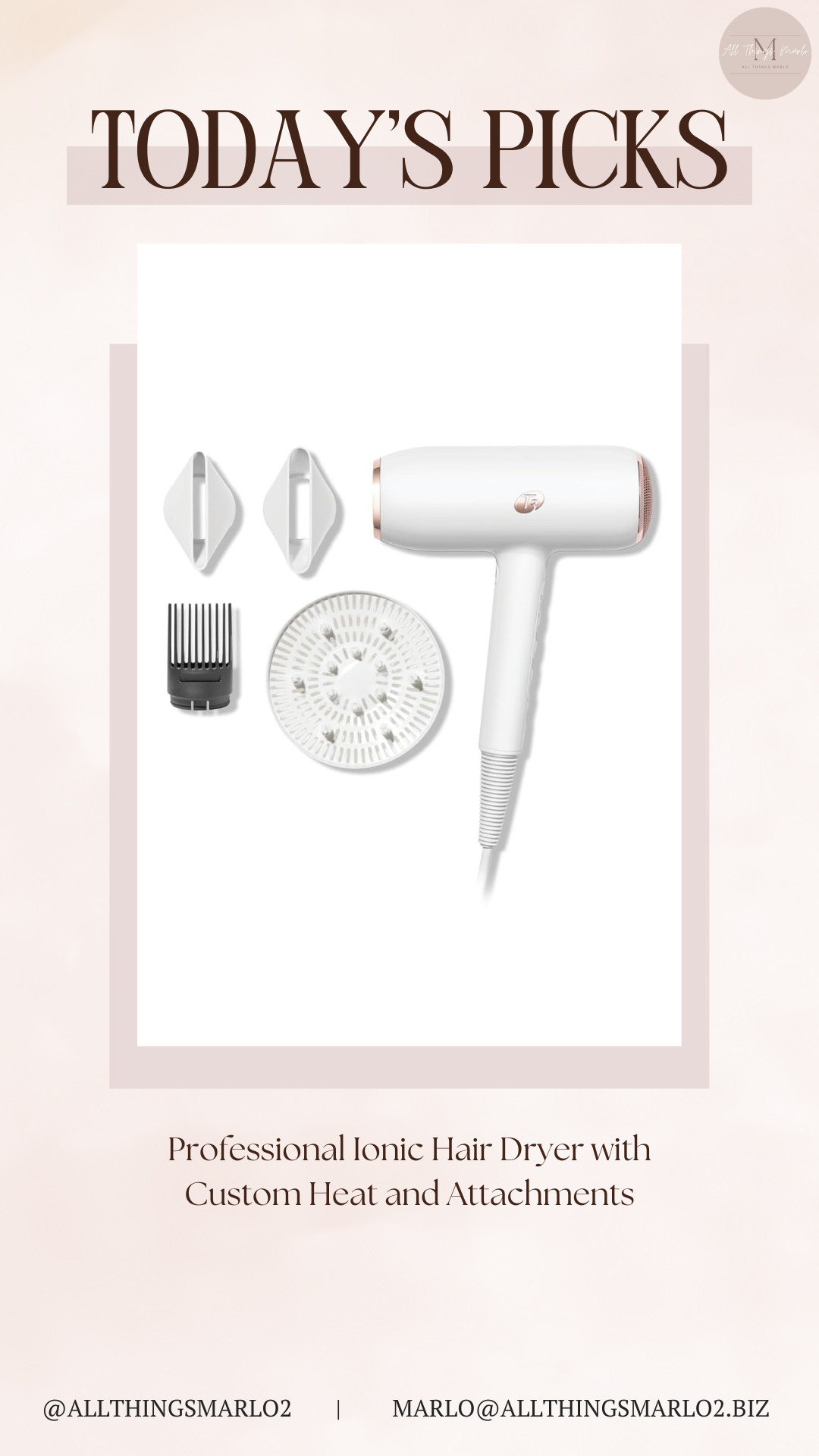 Professional Ionic Hair Dryer with Custom Heat and Attachments 

 #LTKgrwm #LTKmorningroutine #LTKselfcare