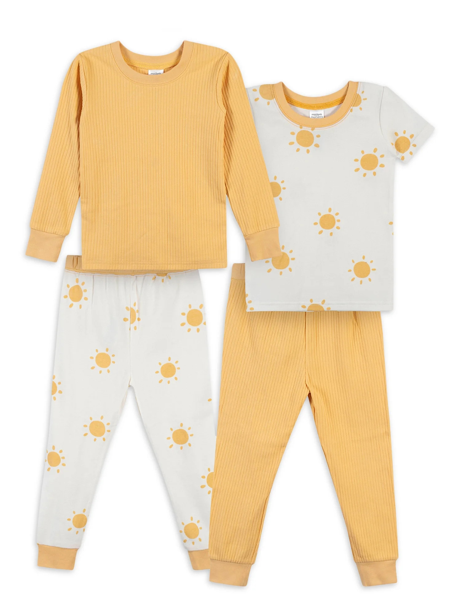 Modern Moments by Gerber Baby & Toddler Snug-Fit Cotton Pajamas, 4-Piece, Sizes 12M-5T | Walmart (US)