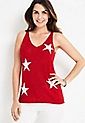Star V Neck Sweater Tank Top | Maurices