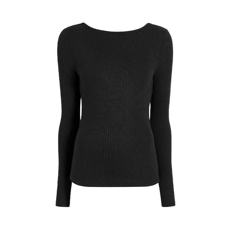 Open Back Slinky Rib Shirt | Nuuds US