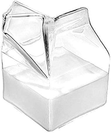 Half Pint Glass Mini Milk Creamer Carton Container Glass Milk Cups Coffee Glass Cup Glass Juice C... | Amazon (US)