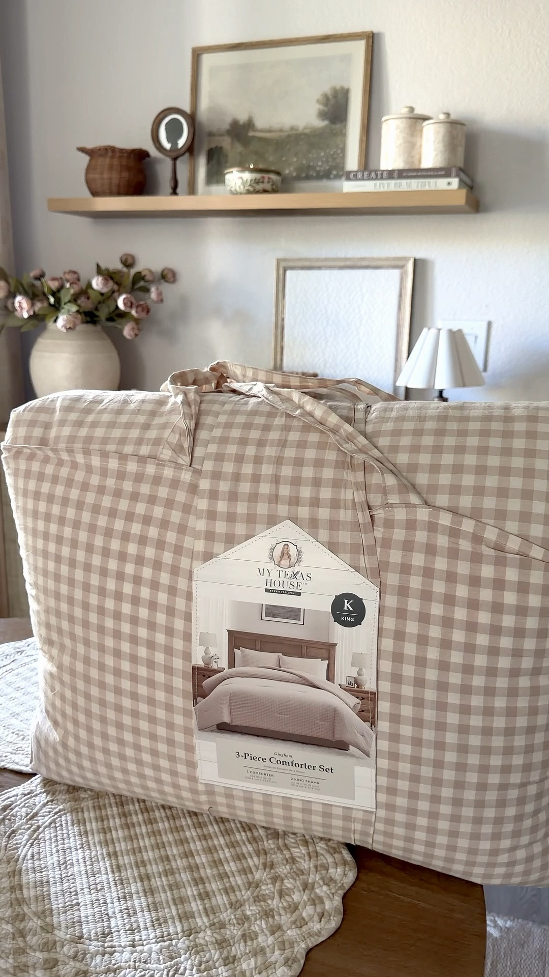 new gingham bedding 🤎☁️ 

#LTKmomlife #LTKHome #LTKselfcare