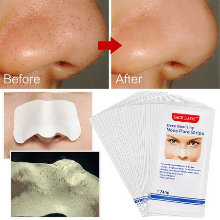 10pcs Nose Pore Strips Deep Cleansing Blackhead Remover Nasal Spot Facial Acne Sticker Sheet Nose Mask For Black Head | Walmart (US)