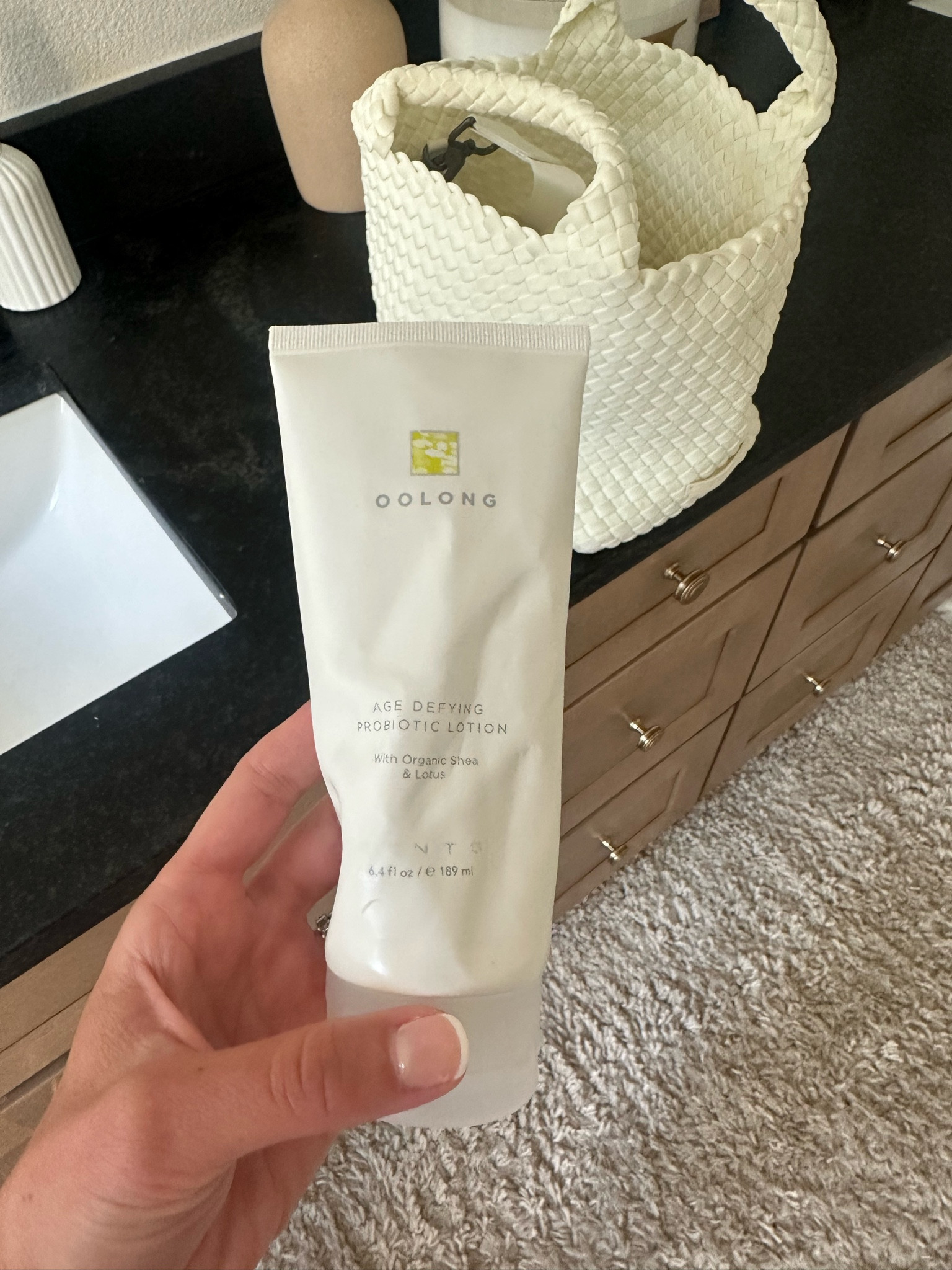 Best body lotion on the market. Leaves skin supple with no residue with the yummiest fresh scent, clean ingredients. I also use and love the cashmere oil tagged  