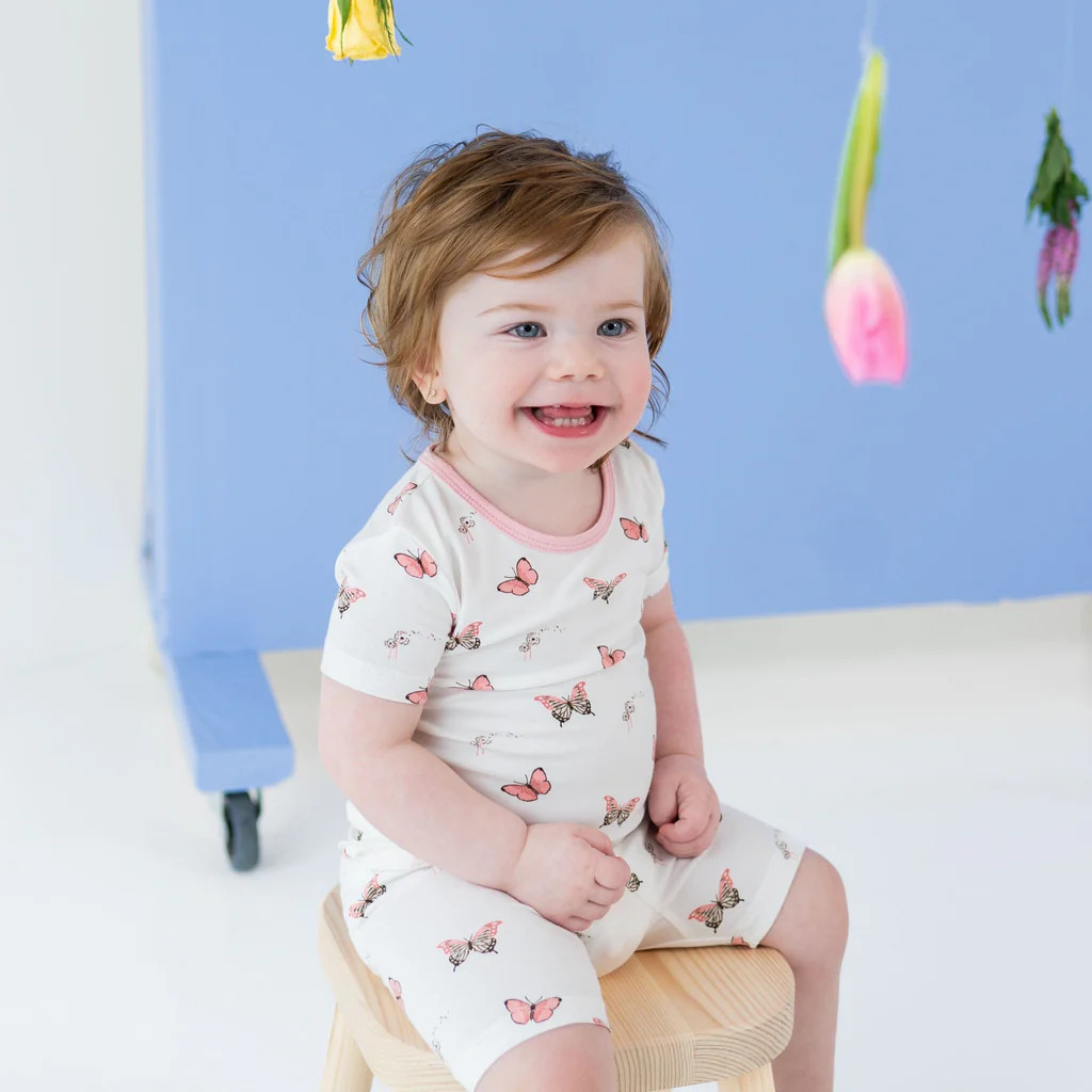 Short Sleeve Pajamas in Butterfly | Kyte Baby