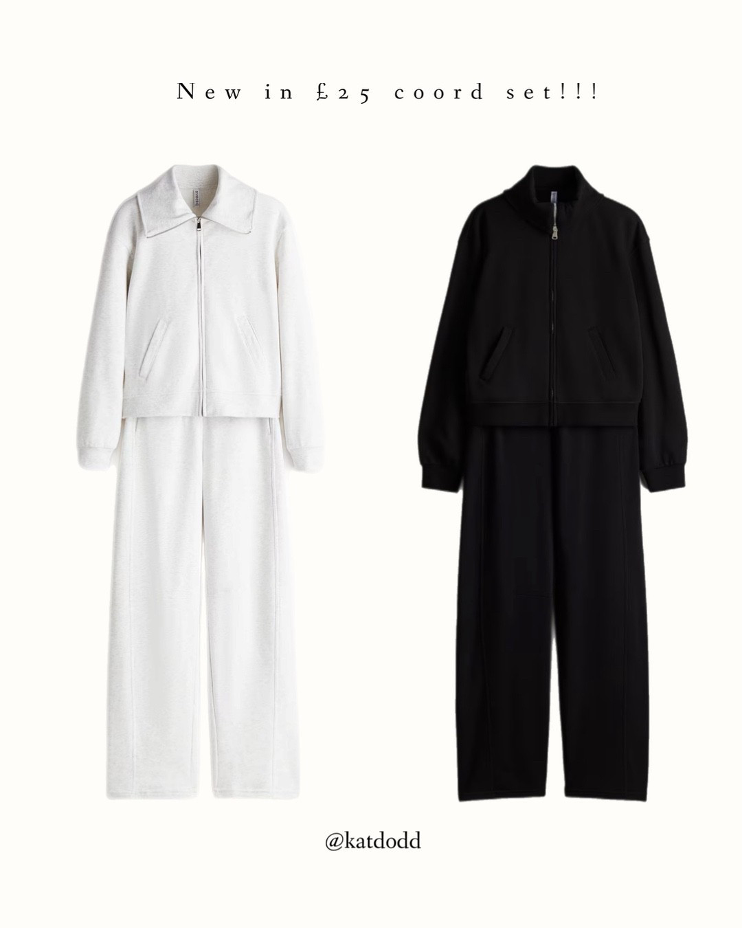 Guys we need to RUN to H&M for this set which is £24.99!!!! Bargain 🤍🤍 


H&M two piece coord set grey marl black zip up sweatshirt and trousers 

#LTKautumn #LTKsale #LTKuk