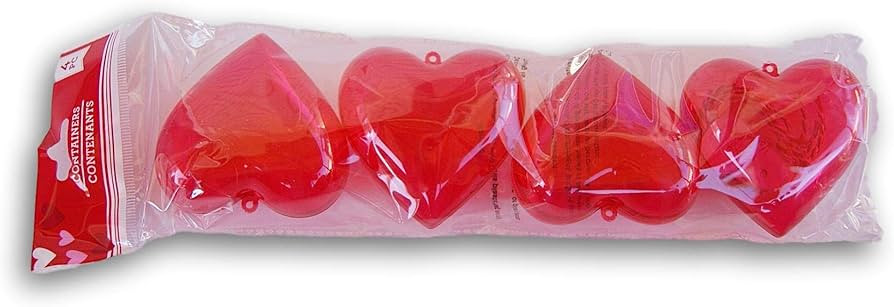 Holiday Decor Heart Shaped Treat Containers for Valentine's Day - 4 Count - 3 Inches | Amazon (US)
