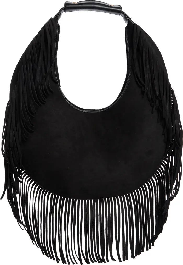 Fringe Faux Suede Hobo Bag | Nordstrom Rack