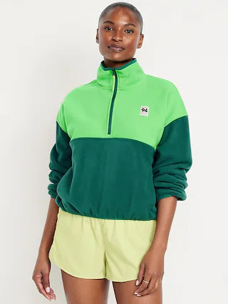 Oversized Performance Microfleece Cropped Half Zip | Old Navy (US)
