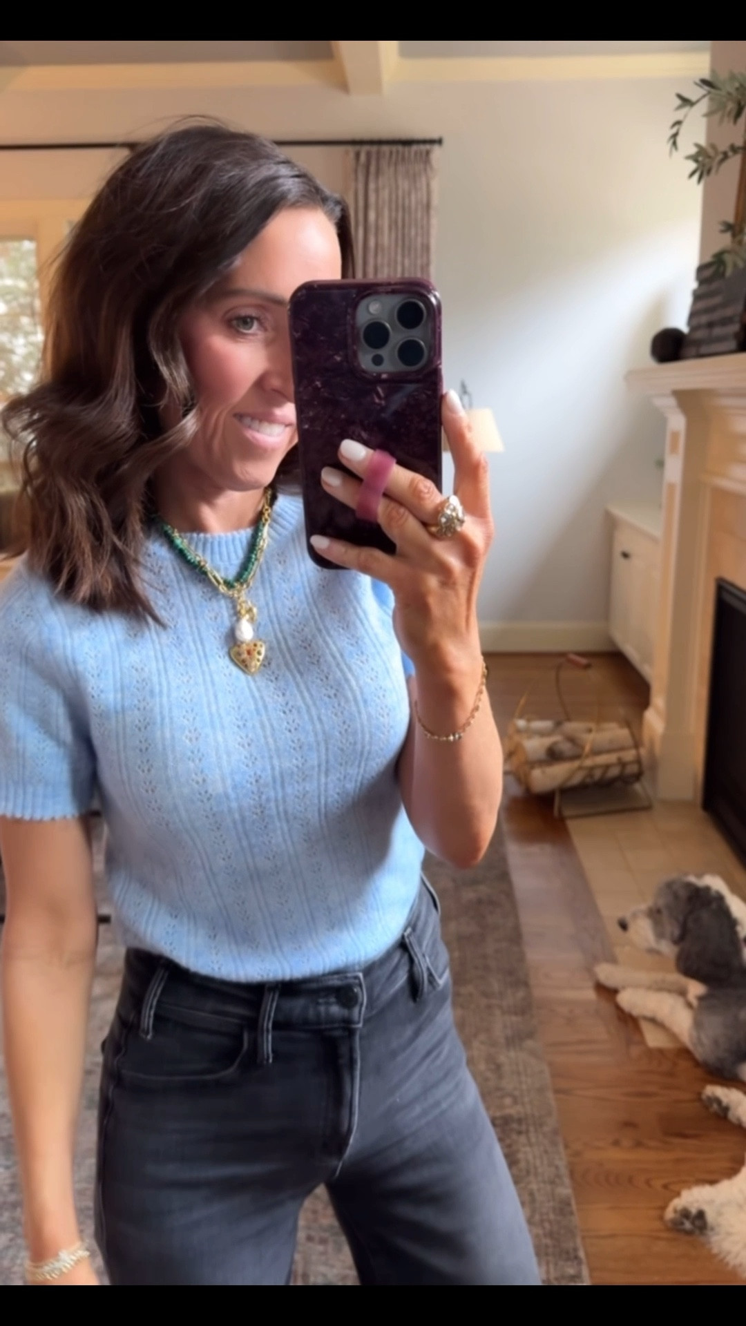 Road trip today. This is what I’m wearing. Pointelle Target sweater. Gucci clogs. 
Sweater XS. Jeans TTS. 
*Sequin jewelry code: TWOPEAS20

#LTKOver40 #LTKSeasonal #LTKootd