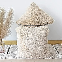 JOJUSIS Fluffy Decorative Throw Pillows Covers 18x18 Inch Luxury Soft Faux Fur Fleece Cushion Cov... | Amazon (US)