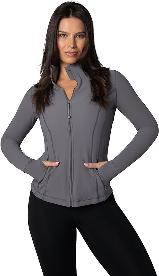 90 Degree By Reflex Women’s Lightweight, Full Zip Running Track Jacket | Amazon (US)
