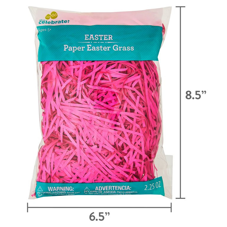 Easter Pink Paper Easter Grass, 2.25 oz, by Way To Celebrate | Walmart (US)