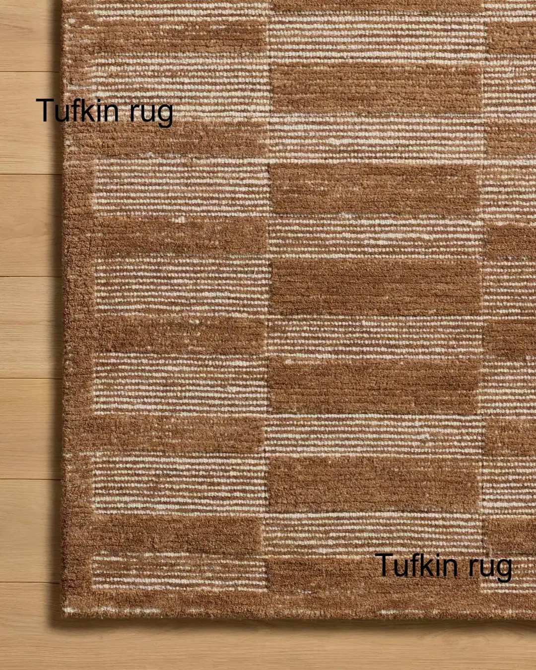 Hand Tufted Wool Area Rug, Rustic Checkered Brown Farmhouse Carpet - Etsy | Etsy (US)